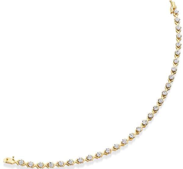 9ct Gold CZ Bracelet - B21