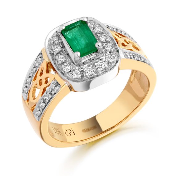 18ct Gold Diamond Celtic Ring-DPL522