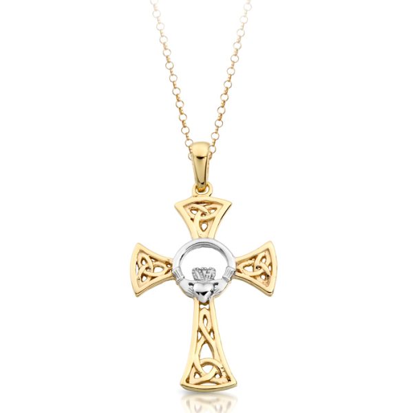 9K Gold Claddagh Cross-C03