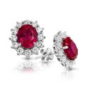 9ct Gold Ruby CZ Earrings-E308WR