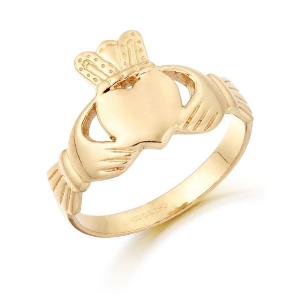 9K Gold Claddagh Ring-CL18