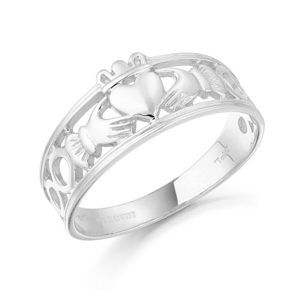 9K Gold Claddagh Ring-CL19W