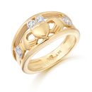 9K Gold CZ Claddagh Ring-CL21