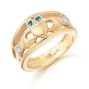 9K Gold CZ Claddagh Ring-CL21G