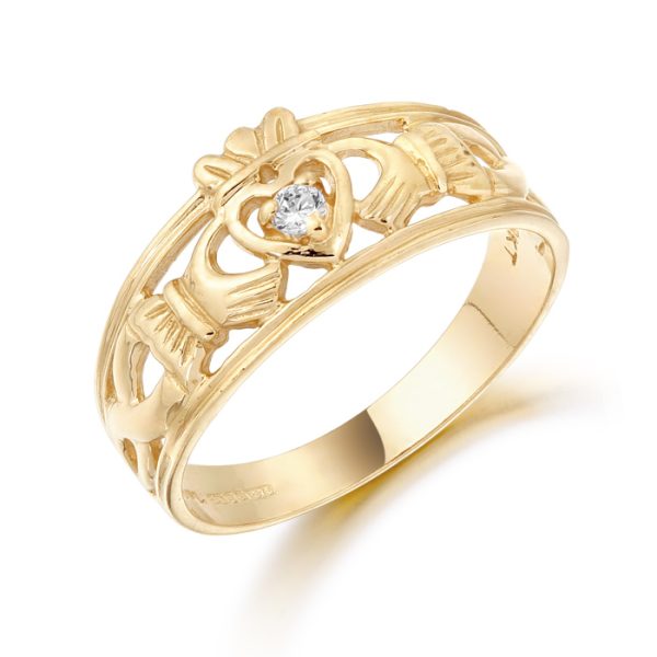 9K Gold Claddagh Ring-CL26