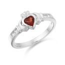 9K Gold CZ Claddagh Ring-CL100WGAR