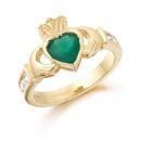 9K Gold CZ Claddagh Ring-CL102G