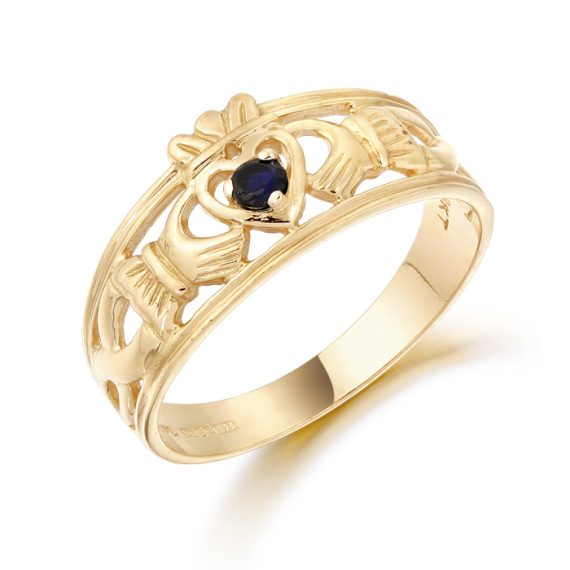 9K Gold Claddagh Ring-CL26S