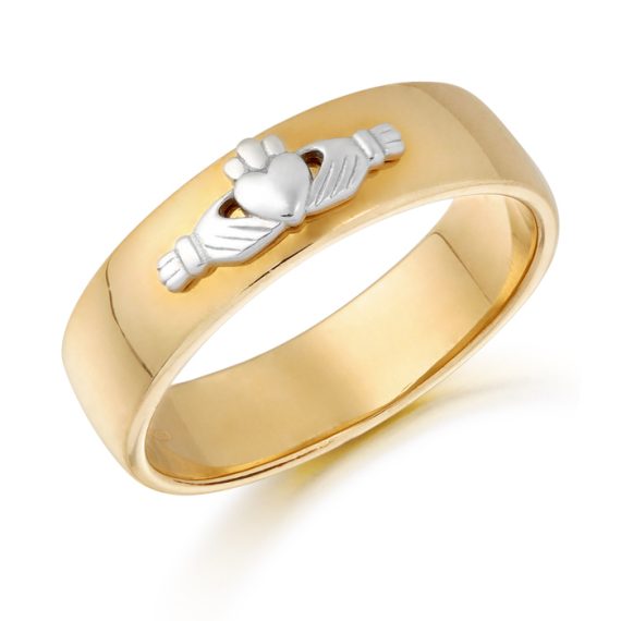 9ct Gold Claddagh Wedding Band-CL22YW