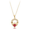 9ct Gold CZ Claddagh Pendant-P188R