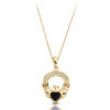 9ct Gold CZ Claddagh Pendant-P188S