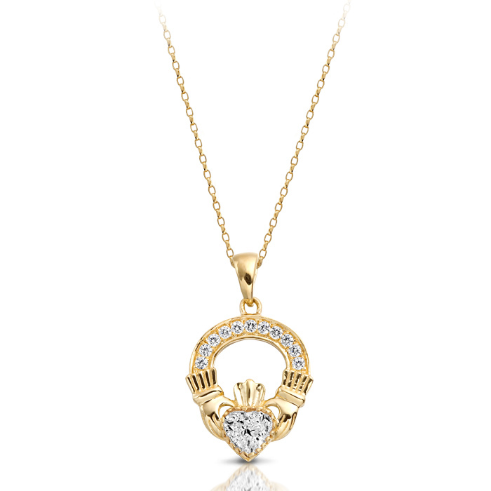 Diamond sales claddagh necklace