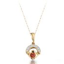 9ct Gold CZ Claddagh Pendant-P187GAR