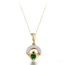 9ct Gold CZ Claddagh Pendant-P187G