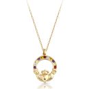 9ct Gold CZ Claddagh Pendant-P014SM