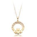 9ct Gold Claddagh Pendant-P025