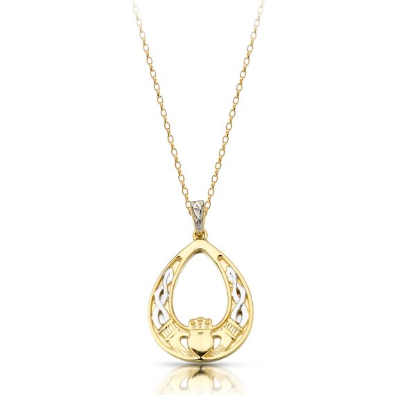 9ct Gold Claddagh Pendant-P031