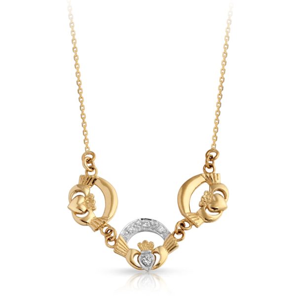 9ct Gold Claddagh Necklace-P03
