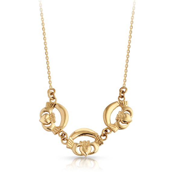 9ct Gold Claddagh Necklace-P02