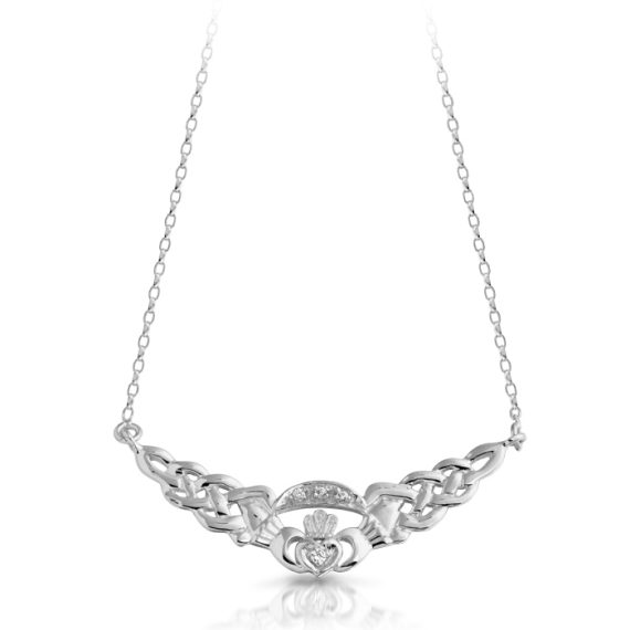 9ct Gold Claddagh Necklace-P01W