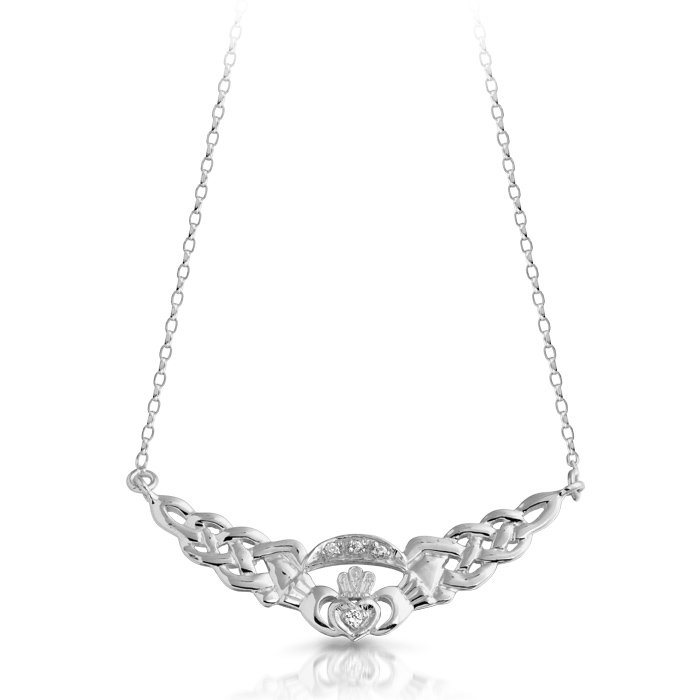 9ct Gold Claddagh Necklace-P01W