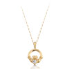 9ct Gold Claddagh Pendant-P130