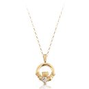 9ct Gold Claddagh Pendant-P130