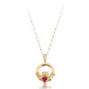 9ct Gold Claddagh Pendant-P130R