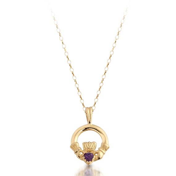 9ct Gold Claddagh Pendant-P130A
