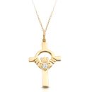 9K Gold Claddagh Cross-C1