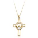 9K Gold Claddagh Cross-C125