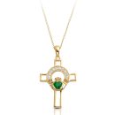 9K Gold Claddagh Cross-C125G