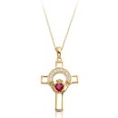 9K Gold Claddagh Cross-C125R