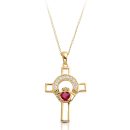 9K Gold Claddagh Cross-C125R