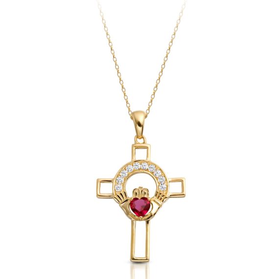 9K Gold Claddagh Cross-C125R