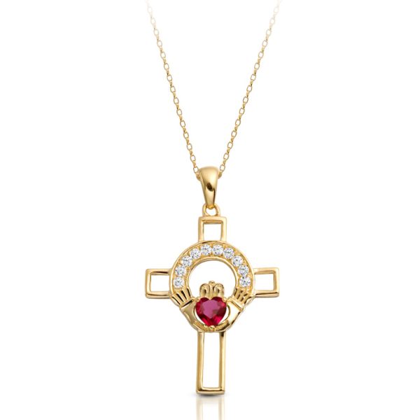 9K Gold Claddagh Cross-C125R