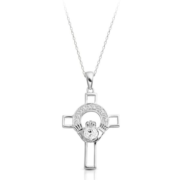 9K Gold Claddagh Cross-C125W