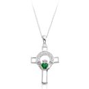 9K Gold Claddagh Cross-C125WG