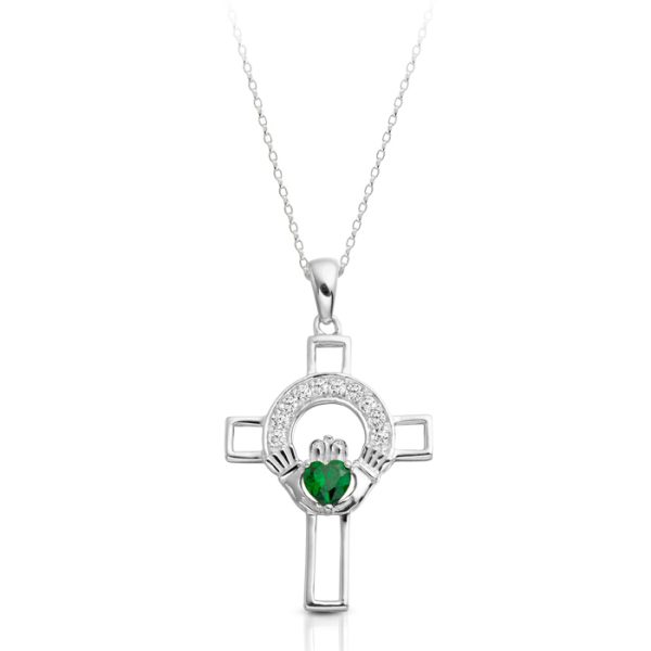 9K Gold Claddagh Cross-C125WG