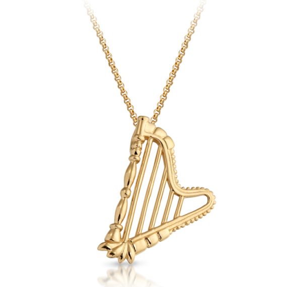 9ct Gold Harp Pendant-P17