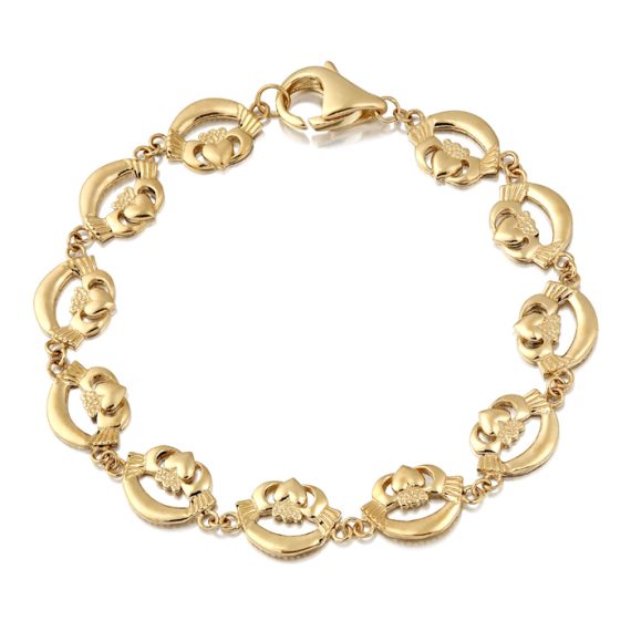 9ct Gold Claddagh Bracelet-CLB4