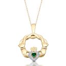 9ct Gold Claddagh Pendant-P133