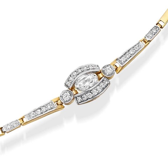 9ct Gold CZ Bracelet - B29