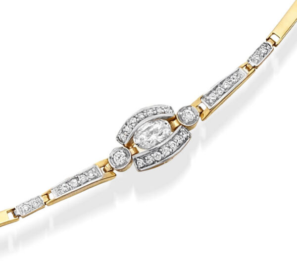 9ct Gold CZ Bracelet - B29