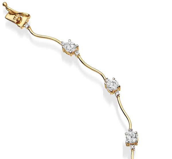 9ct Gold CZ Bracelet - B172