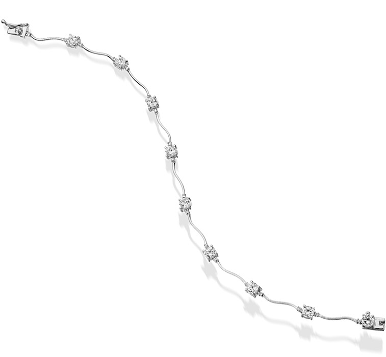 9ct Gold CZ Bracelet - B172W