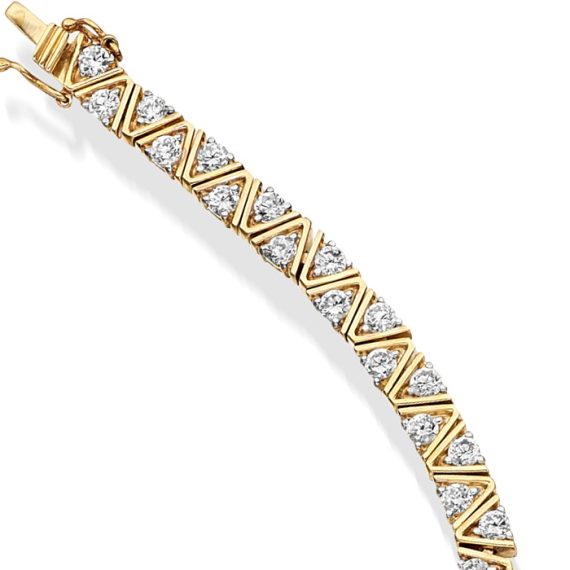 9ct Gold CZ Bracelet - B64