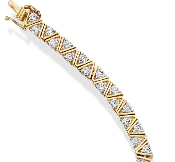 9ct Gold CZ Bracelet - B64