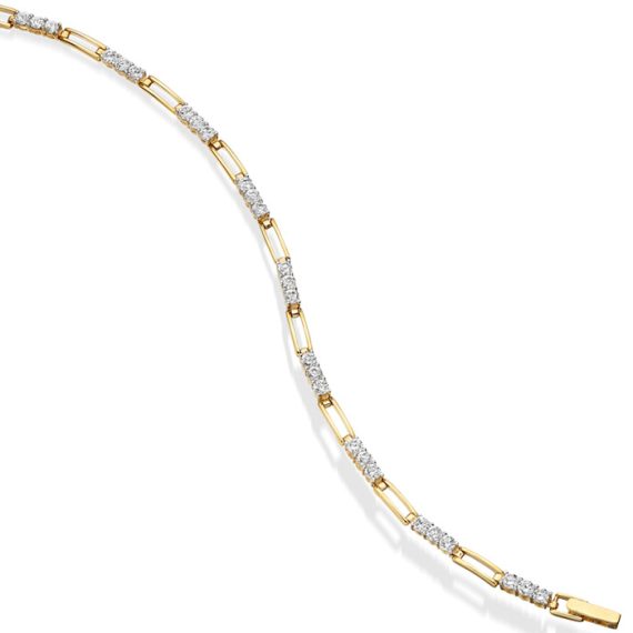 9ct Gold CZ Bracelet - B118