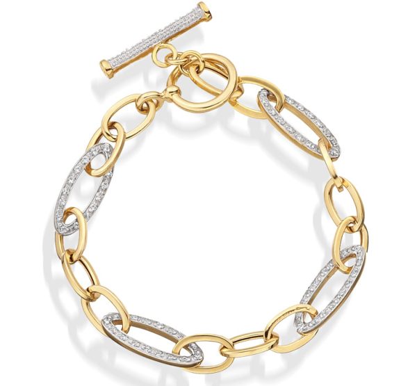 9ct Gold CZ Bracelet - B168